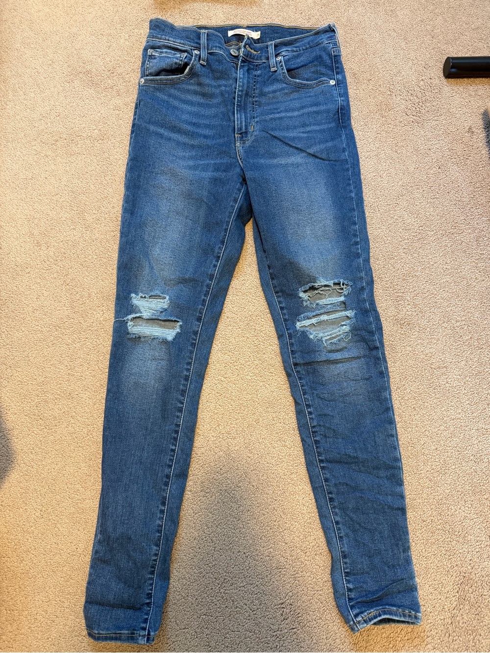 Levi's Medium Blue Distressed Skinny Jeans
